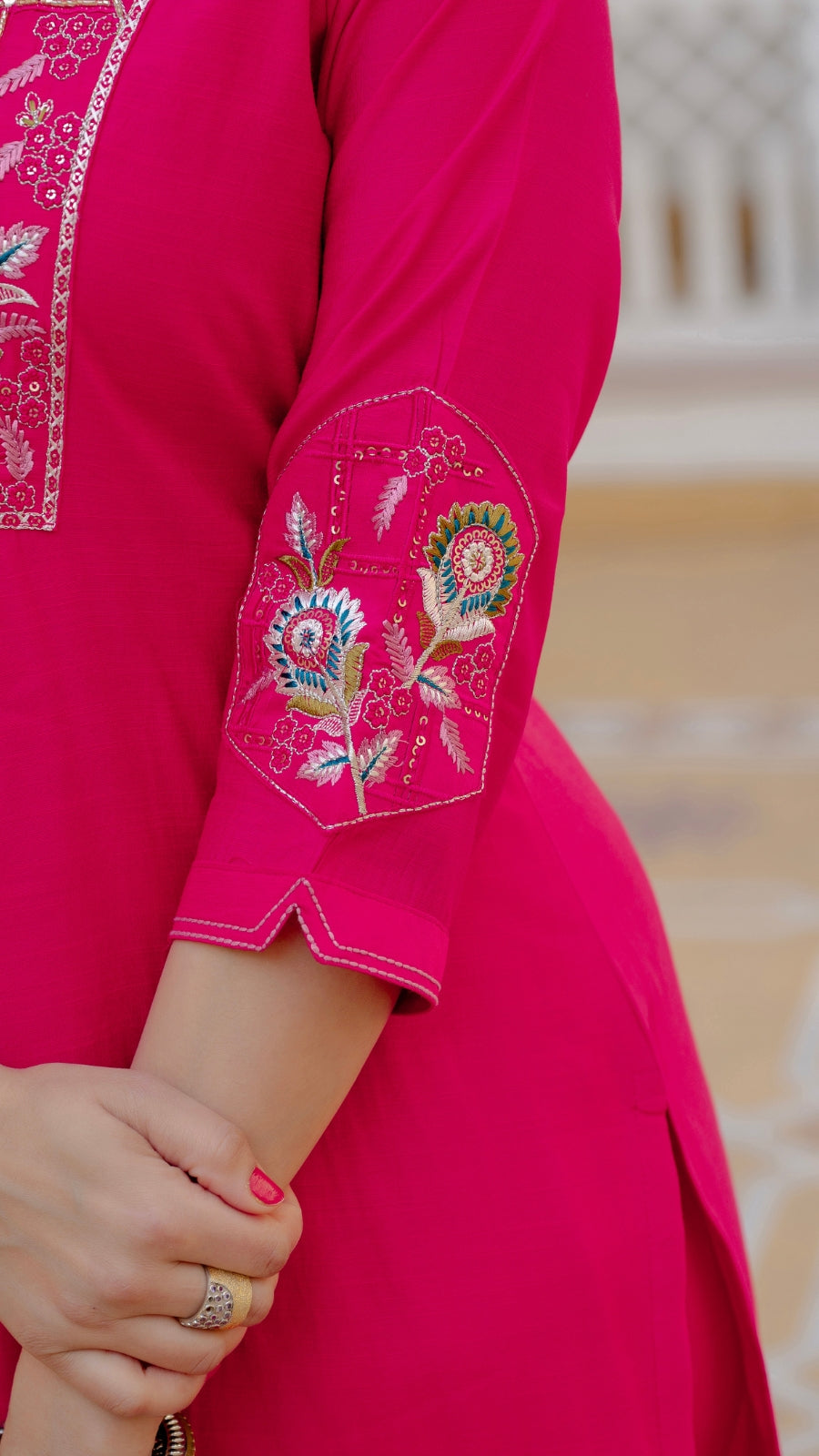 Luxury Mango Silk Kurti Set with Dupatta | Elegant Embroidered Ethnic Wear for Women