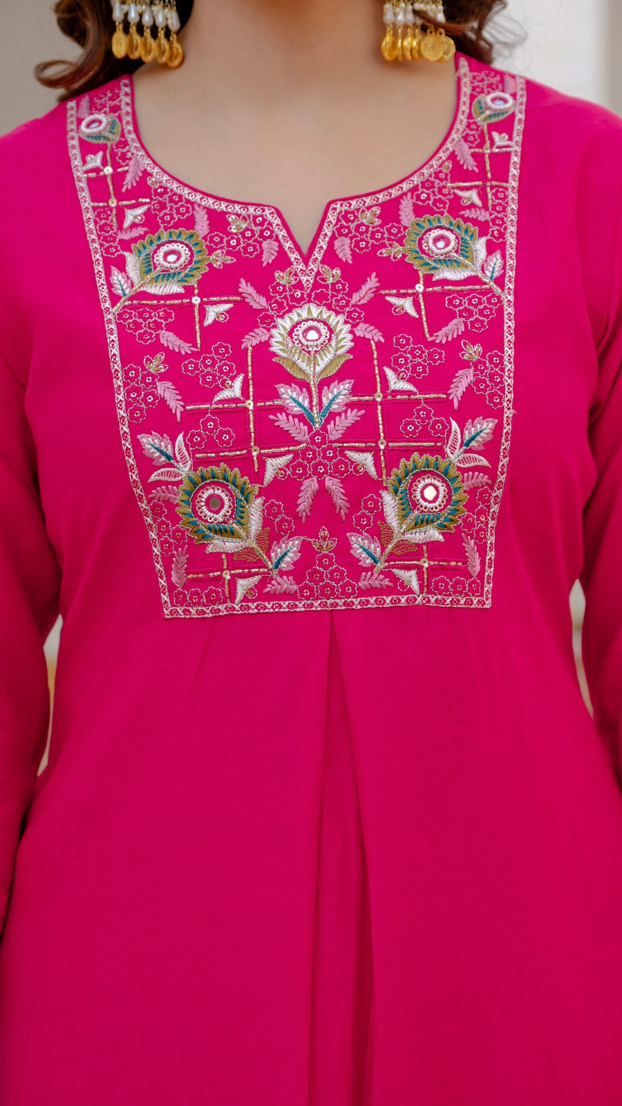 Luxury Mango Silk Kurti Set with Dupatta | Elegant Embroidered Ethnic Wear for Women