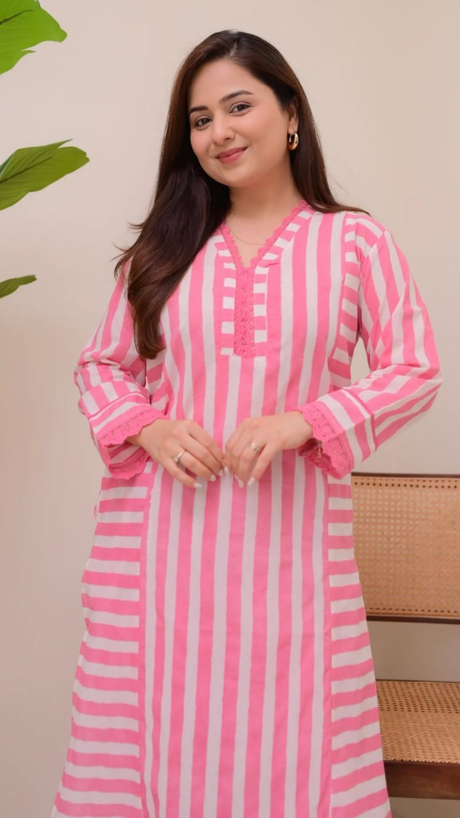Women Striped Rayon Kurta Palazzo Set | Stylish Straight Kurti Set | Summer Ethnic Wear (4 Colors)
