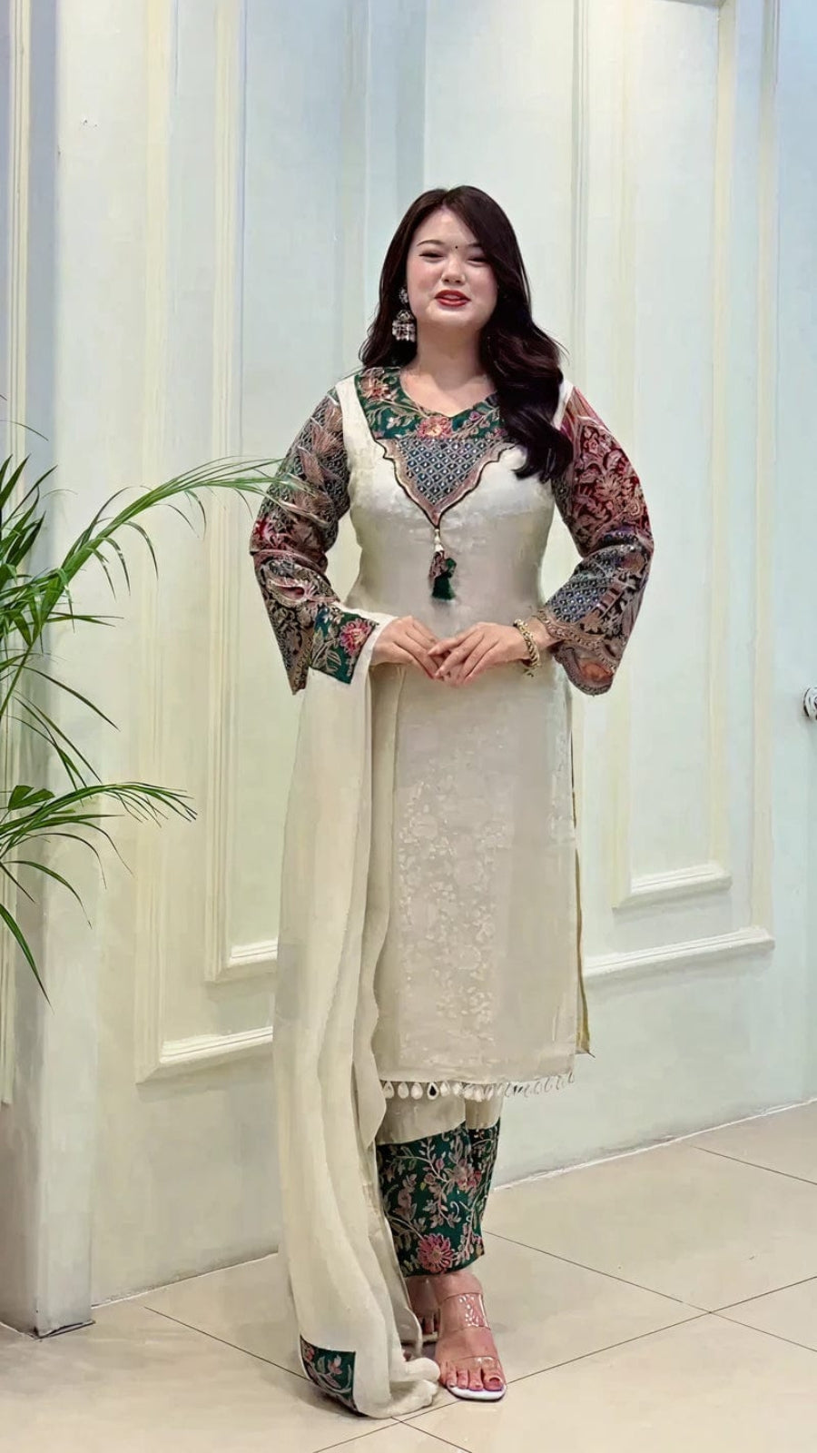 Women’s Pure Banarasi Weaving Suit Set with Dupatta | Festive Designer Kurta Pant Set