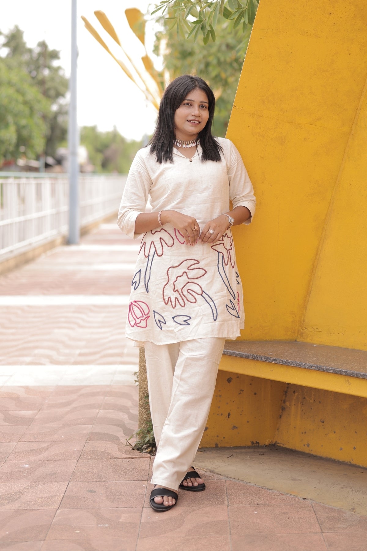 Women's Khadi Cotton Dori Work Co-Ord Set | Premium Casual & Office Wear | S to 2XL