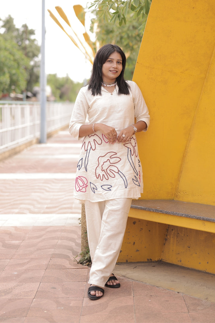 Women's Khadi Cotton Dori Work Co-Ord Set | Premium Casual & Office Wear | S to 2XL