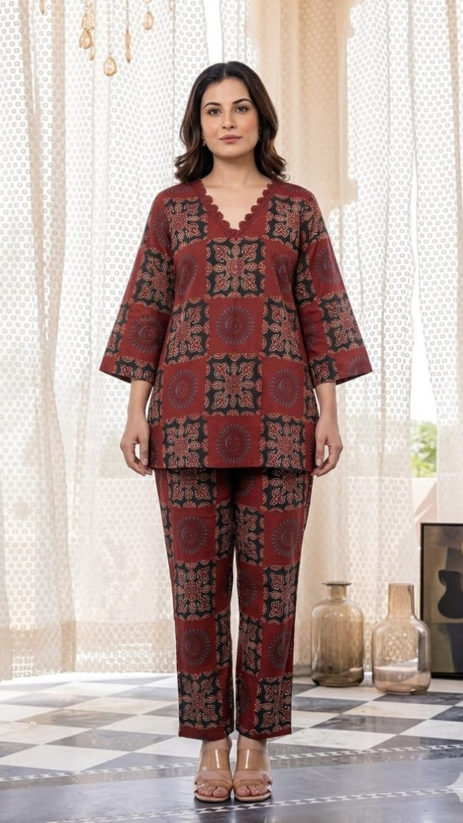 Pure Cotton Printed Co-Ord Set for Women | Stylish Daily Wear Kurti Pant Set