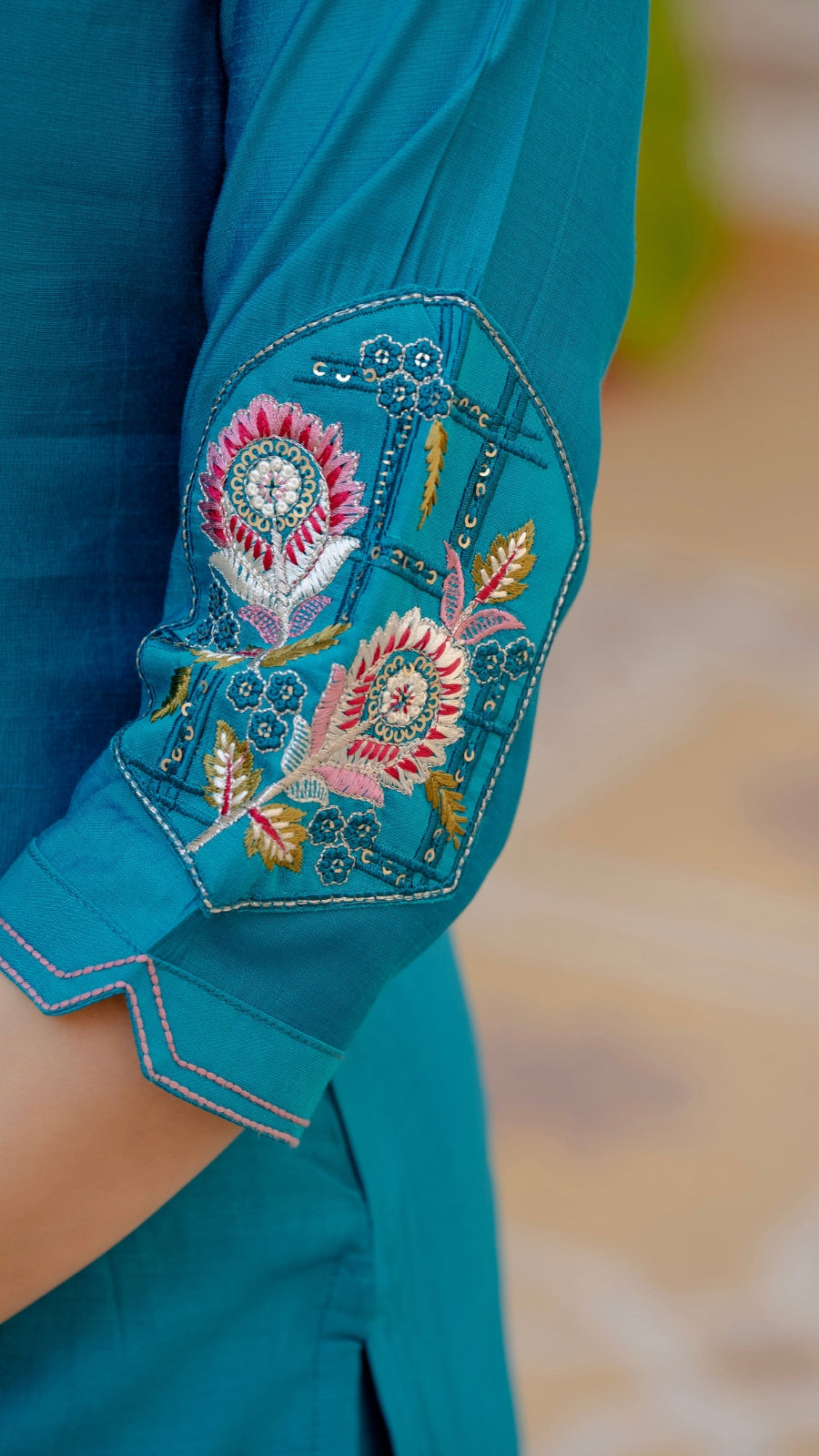 Luxury Mango Silk Kurti Set with Dupatta | Elegant Embroidered Ethnic Wear for Women