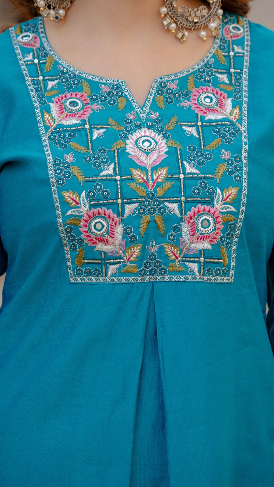 Luxury Mango Silk Kurti Set with Dupatta | Elegant Embroidered Ethnic Wear for Women