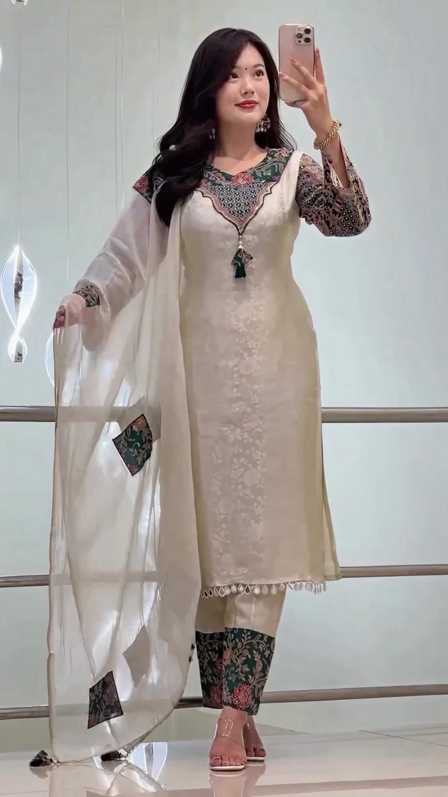 Women’s Pure Banarasi Weaving Suit Set with Dupatta | Festive Designer Kurta Pant Set