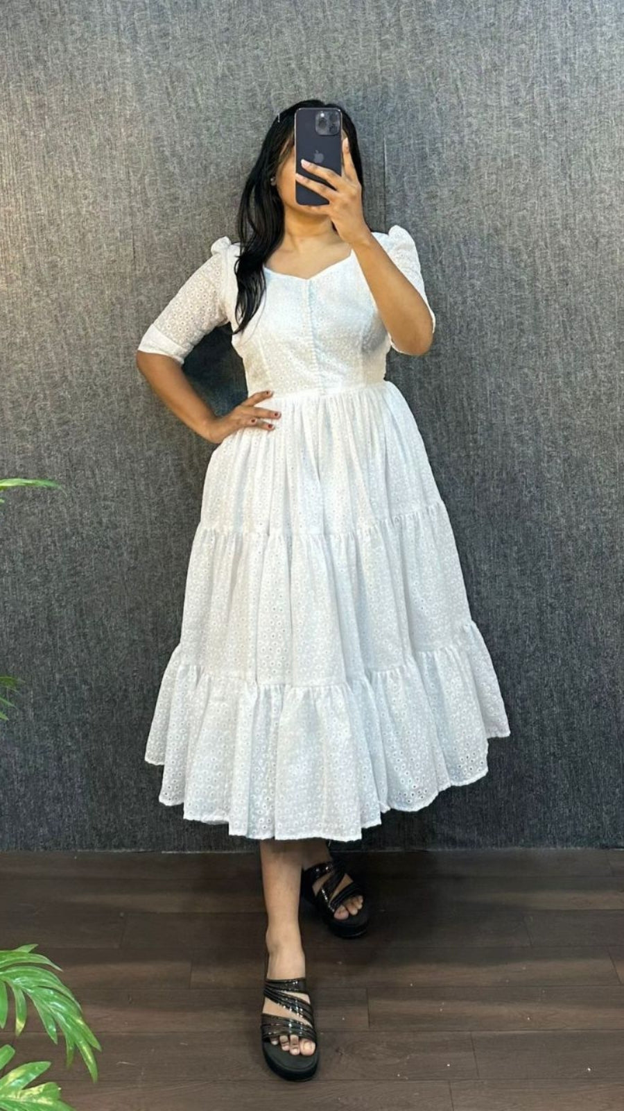 Women’s Hakoba Cotton Flared Midi Dress | Trendy 3 Layer Casual & Party Wear Midi Gown with Pocket
