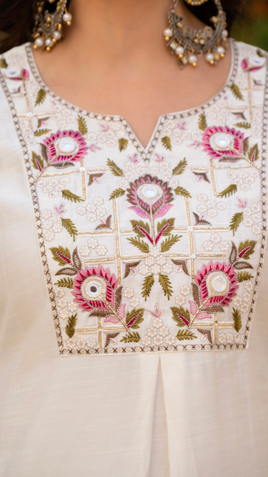 Luxury Mango Silk Kurti Set with Dupatta | Elegant Embroidered Ethnic Wear for Women