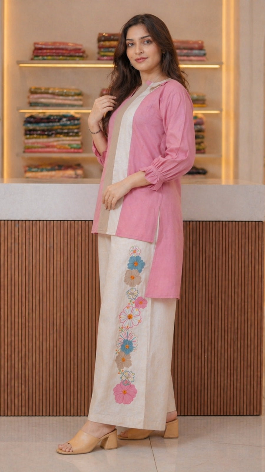 Premium Cotton Embroidered Co-Ord Set for Women | Elegant Kurti Plazo Set | Daily Wear to Vacation Style