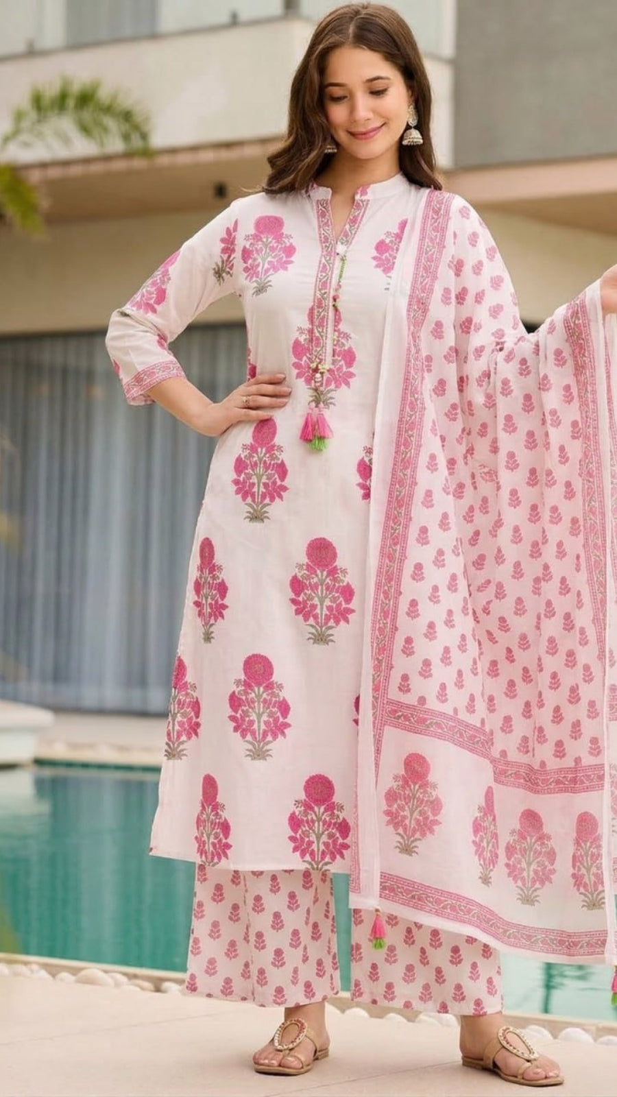 Women’s Printed Rayon Straight Kurta Pant Dupatta Set | Elegant Ethnic Wear Suit Set for Festive & Casual Wear