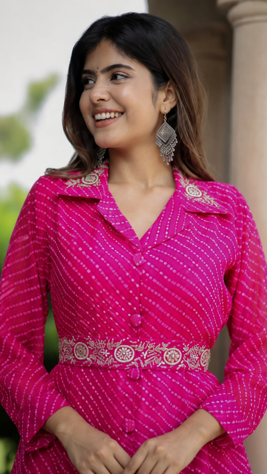 Festive Wear Cord Set with Detachable Belt | Heavy Georgette Kurti & Crape Pant