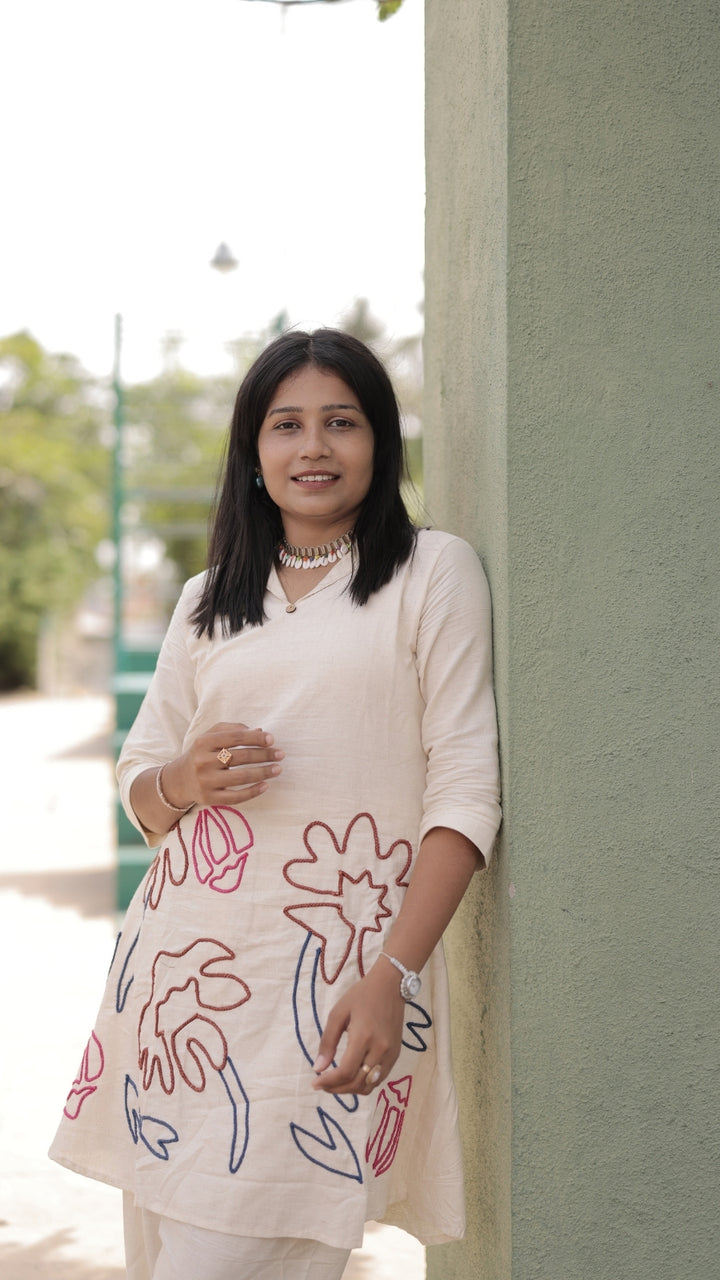 Women's Khadi Cotton Dori Work Co-Ord Set | Premium Casual & Office Wear | S to 2XL