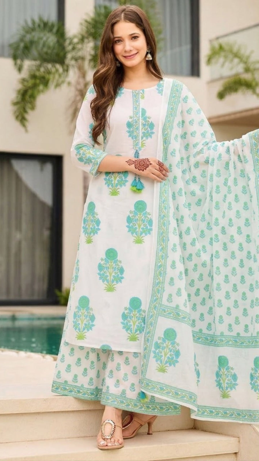 Women’s Printed Rayon Straight Kurta Pant Dupatta Set | Elegant Ethnic Wear Suit Set for Festive & Casual Wear