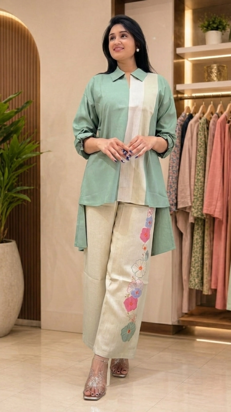 Premium Cotton Embroidered Co-Ord Set for Women | Elegant Kurti Plazo Set | Daily Wear to Vacation Style