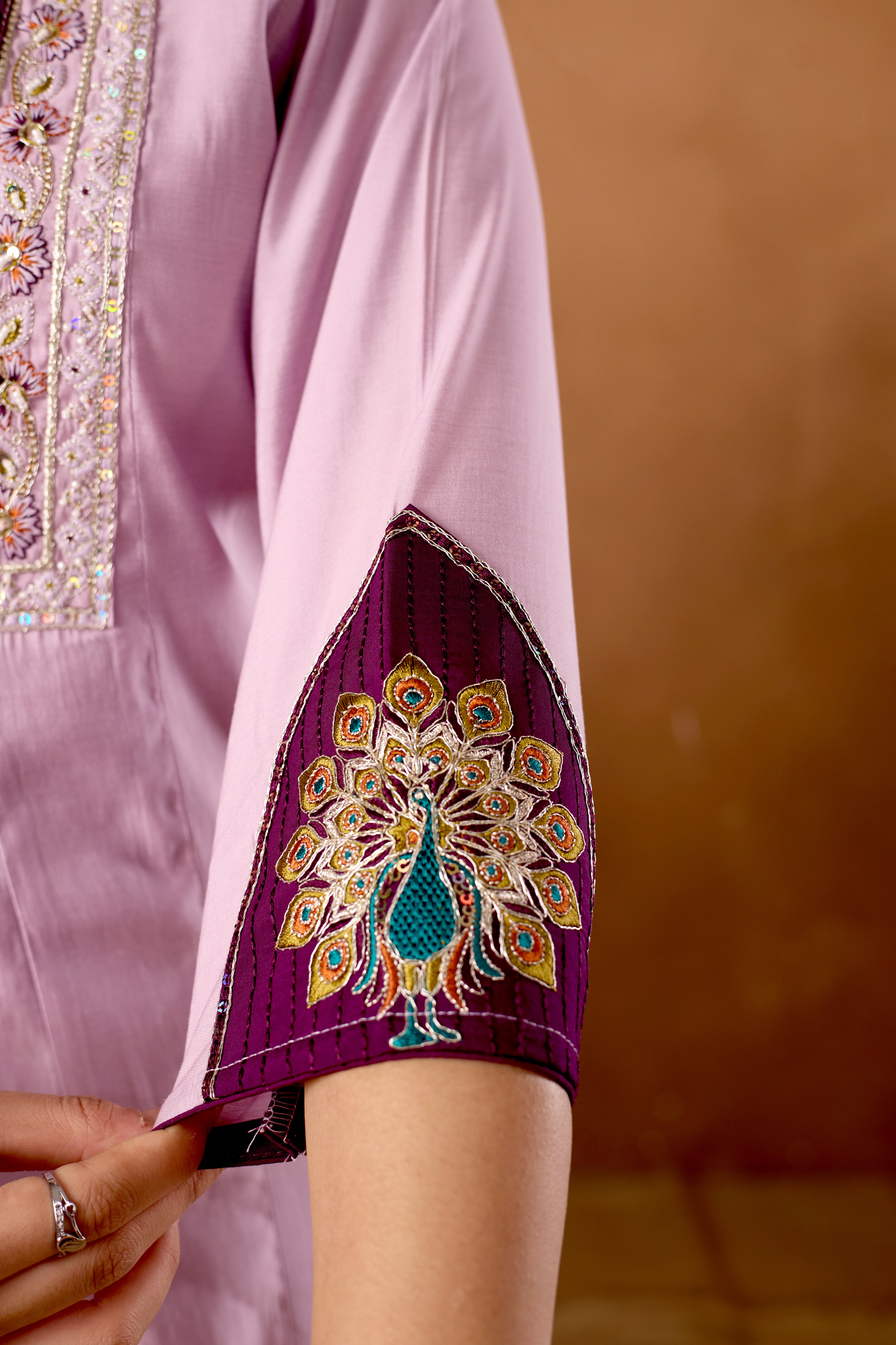 Anarkali Kurti Plazo Dupatta Set – Premium Roman Silk Embroidery Festive Wear