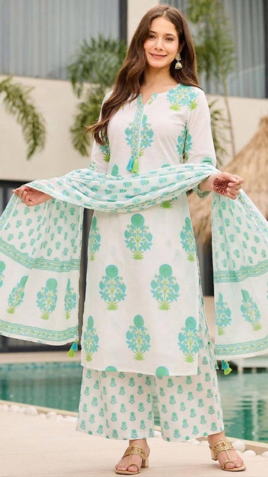 Women’s Printed Rayon Straight Kurta Pant Dupatta Set | Elegant Ethnic Wear Suit Set for Festive & Casual Wear