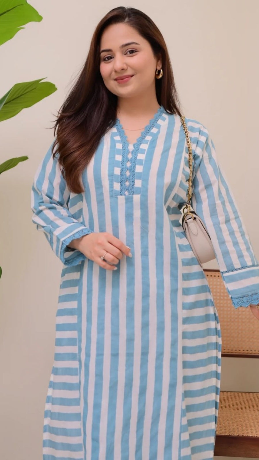 Women Striped Rayon Kurta Palazzo Set | Stylish Straight Kurti Set | Summer Ethnic Wear (4 Colors)