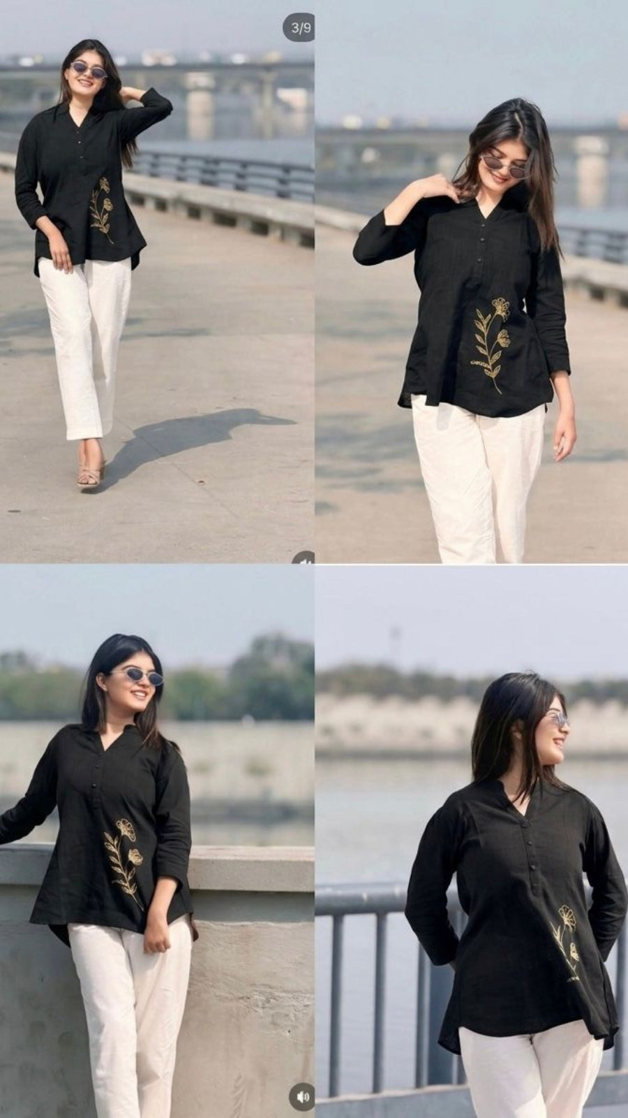Women's Premium Cotton Slub Co-Ord Set | Embroidered Shirt & Pant Set | Casual, Office & Travel Wear