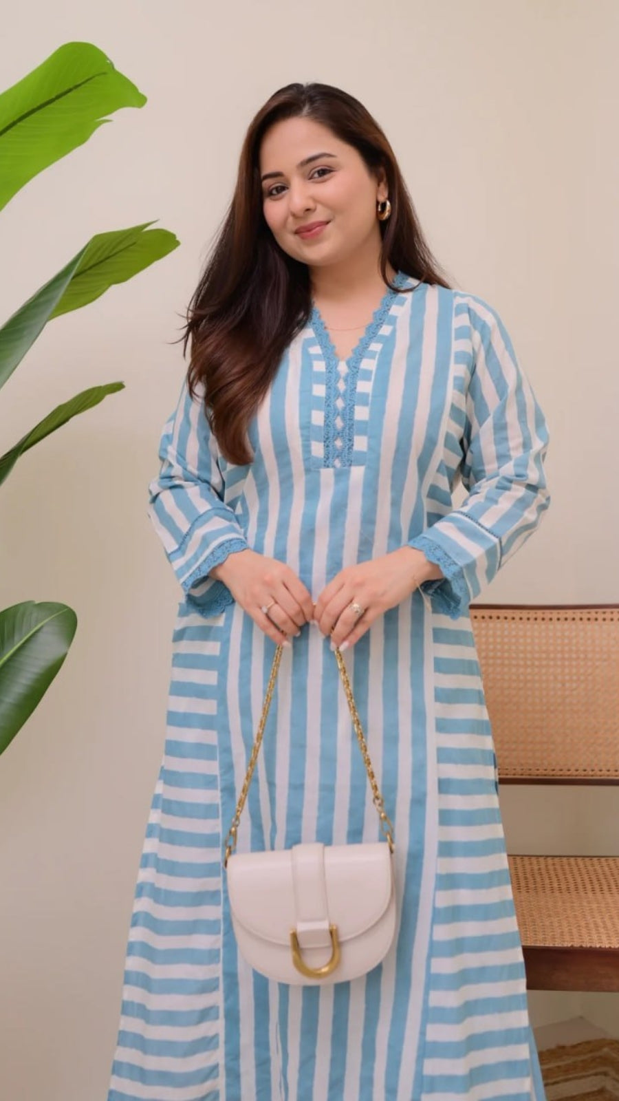Women Striped Rayon Kurta Palazzo Set | Stylish Straight Kurti Set | Summer Ethnic Wear (4 Colors)