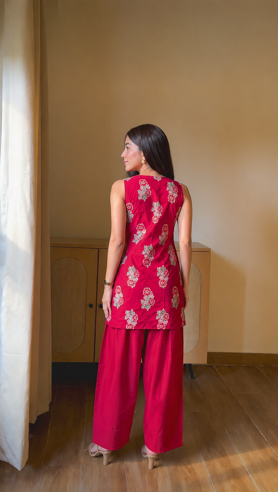 Women’s Pink Printed Cotton Salwar Set