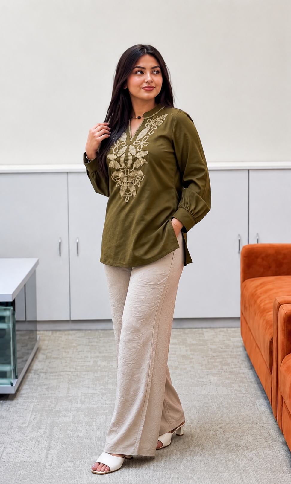 Women Pure Cotton Embroidery Cord Set with Pant | Stylish Ethnic Wear for Women