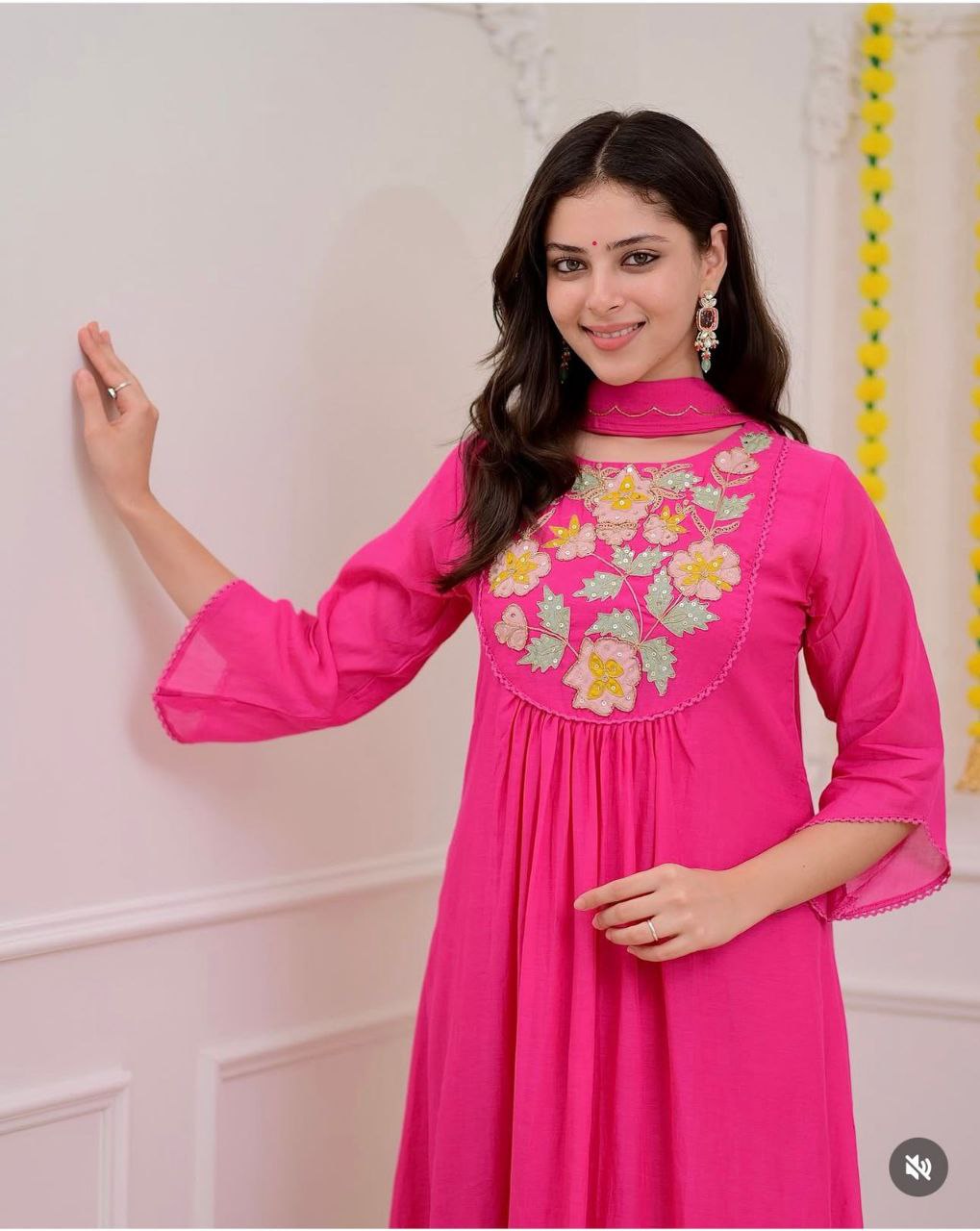 Premium Chanderi Silk Embroidered Kurta Set with Organza Dupatta | Elegant Festive Wear for Women