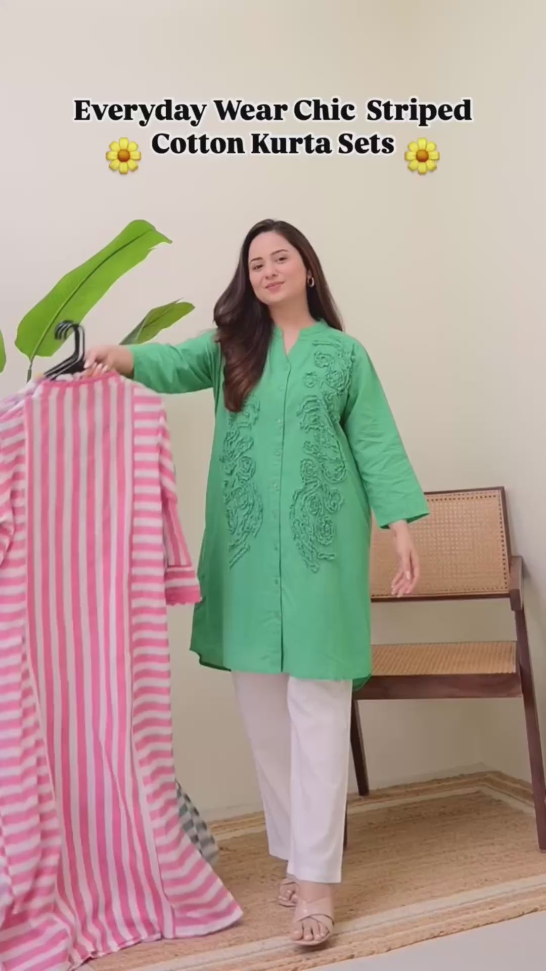 Women Striped Rayon Kurta Palazzo Set | Stylish Straight Kurti Set | Summer Ethnic Wear (4 Colors)