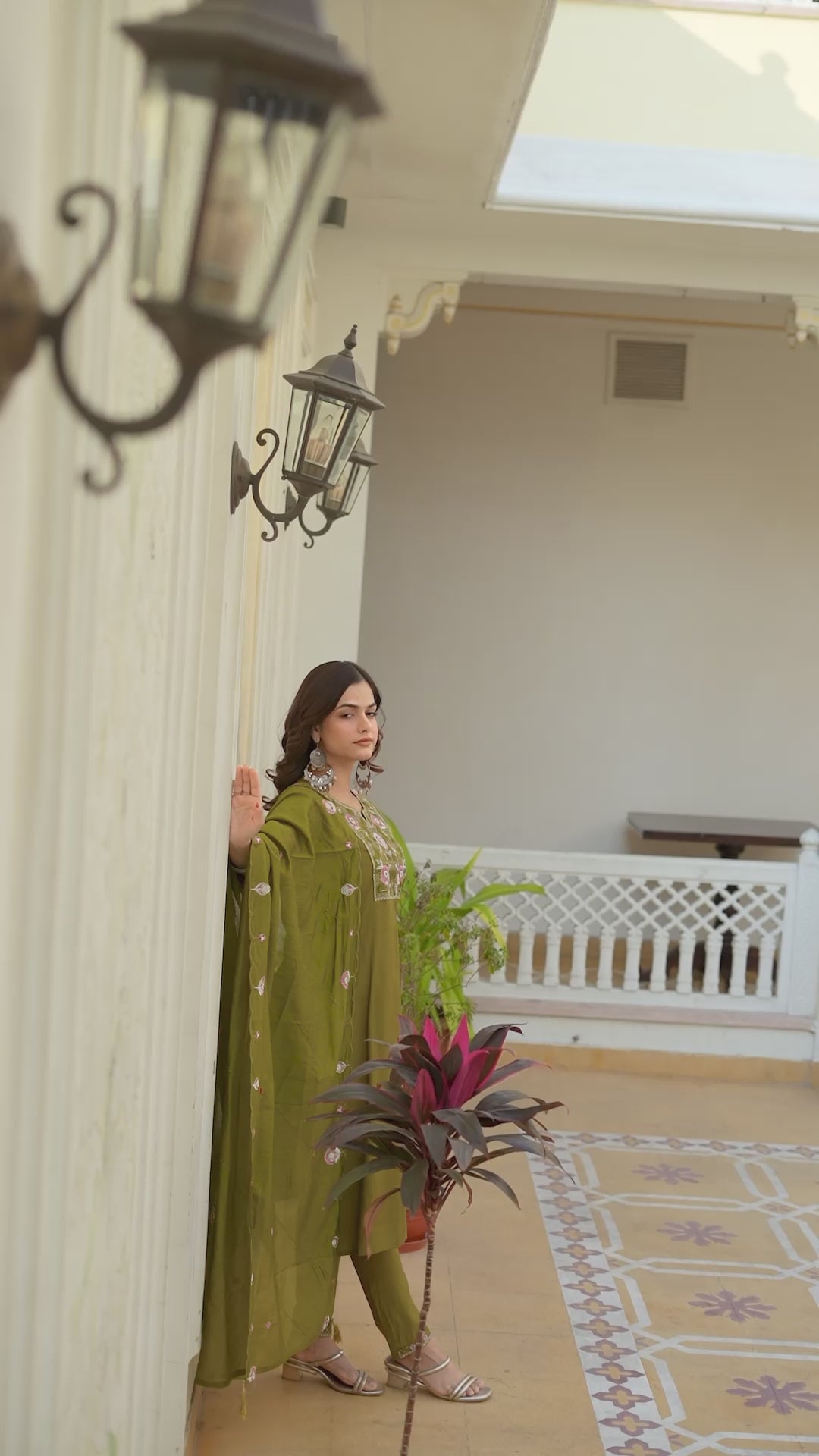 Luxury Mango Silk Kurti Set with Dupatta | Elegant Embroidered Ethnic Wear for Women