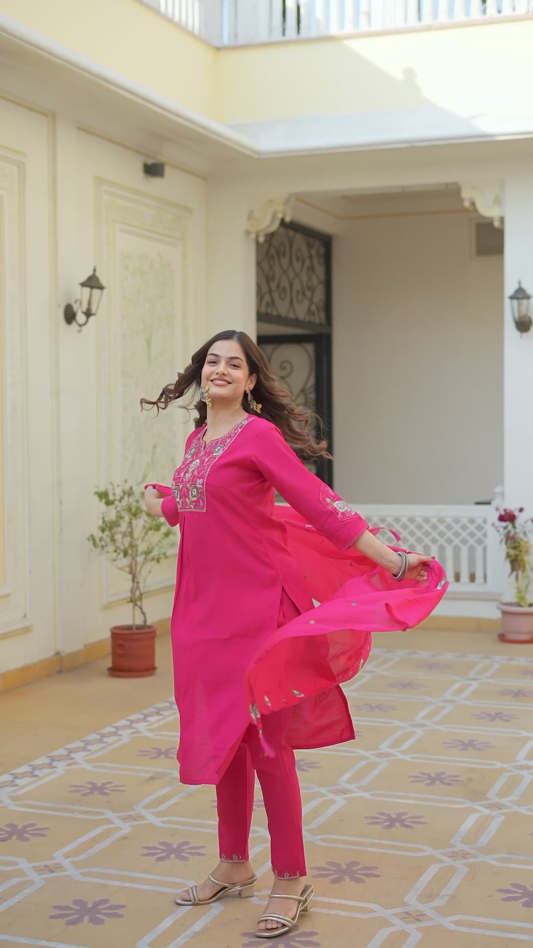 Luxury Mango Silk Kurti Set with Dupatta | Elegant Embroidered Ethnic Wear for Women