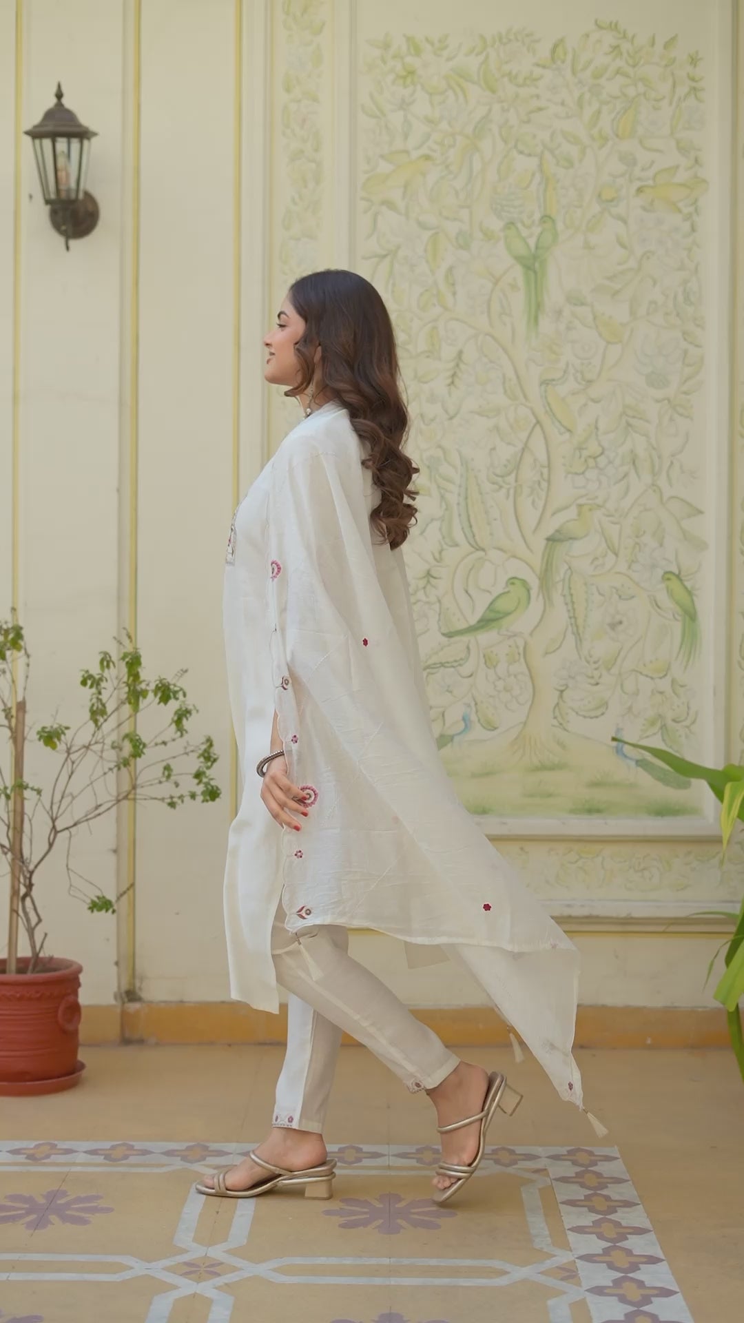 Luxury Mango Silk Kurti Set with Dupatta | Elegant Embroidered Ethnic Wear for Women